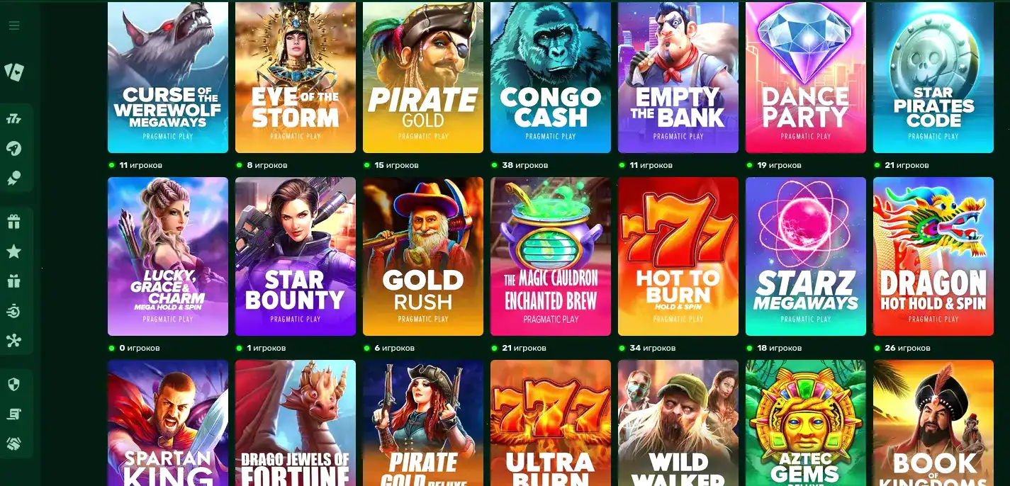 Интерфейс Rox casino на планшете